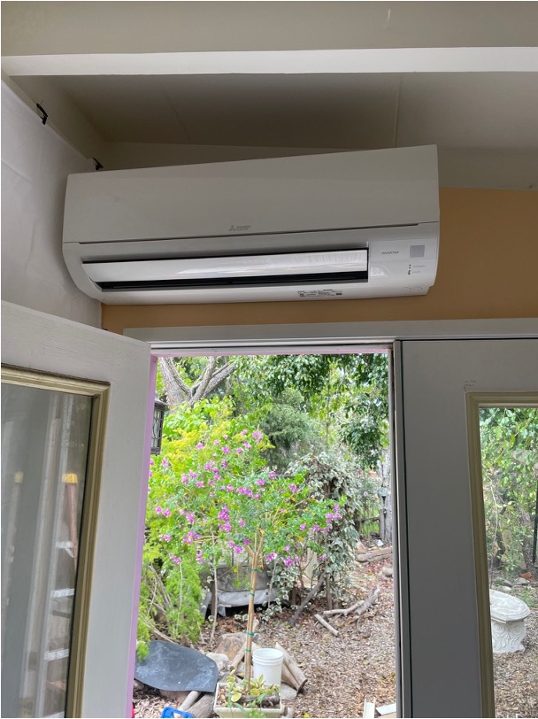 Mini-split air conditioner installed inside a home